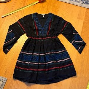 JOIE SHADA EMBROIDERED DRESS size small caviar black